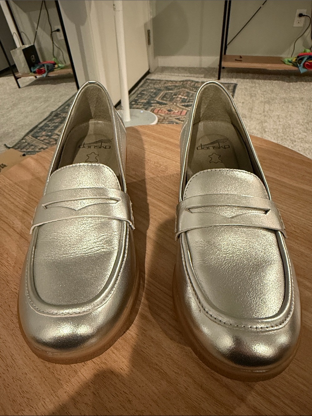 Dansko EU40, silver loafer with 1.5” heal, like new condition